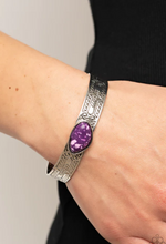 Load image into Gallery viewer, Gobi Glyphs Purple Cuff