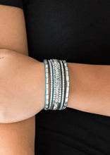 Load image into Gallery viewer, Rebel in Rhinestones  Blue Wrap