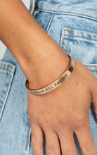 Load image into Gallery viewer, I Stand All Amazed Gold Cuff