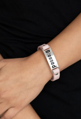 Count Your Blessings Pink Snap Bracelet