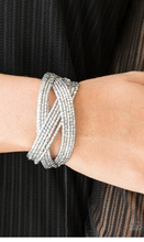 Load image into Gallery viewer, Shooting Stars Silver Seed Bead Cuff