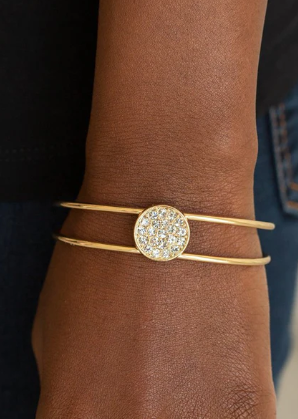 Dial Up The Dazzle Gold Cuff