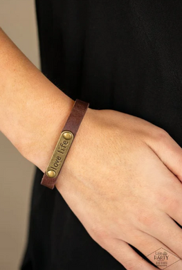 Love Life Brown Snap Bracelet