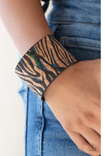 Load image into Gallery viewer, Show Your Stripes Blue Cork Cuff