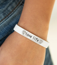 Load image into Gallery viewer, Love Life White Snap Wrap