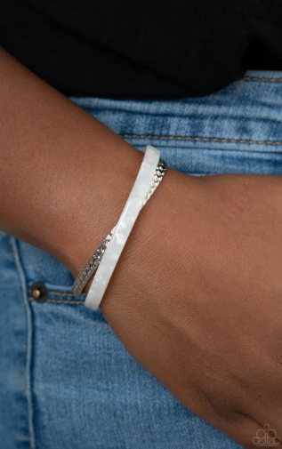 Haute on the Trail White Acrylic Cuff