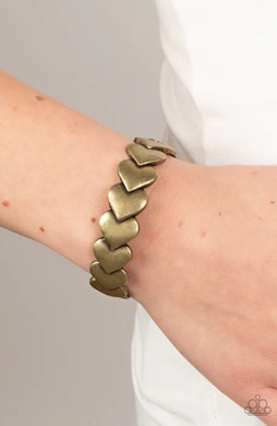 Hearts Galore Brass Cuff