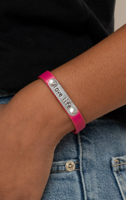 Love Life Pink Snap Bracelet