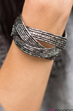 Load image into Gallery viewer, Shooting Stars Seed Bead Gunmetal Cuff