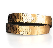 Load image into Gallery viewer, Under The Sequins Gold Double Wrap