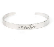Load image into Gallery viewer, Sweetly Named Silver cuff