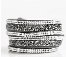 Load image into Gallery viewer, Rhinestone Radar Silver Double Wrap