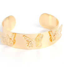 Load image into Gallery viewer, Magical Mariposas Gold Cuff