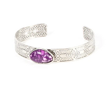 Load image into Gallery viewer, Gobi Glyphs Purple Cuff