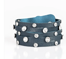 Load image into Gallery viewer, Rhinestone Reputation Blue Wrap