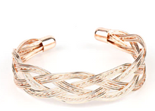 Load image into Gallery viewer, Get Your Wires Crossed Rose Gold Cuff