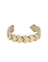 Load image into Gallery viewer, Hearts Galore Brass Cuff