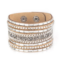 Load image into Gallery viewer, Rhinestone Rumble Brown Wrap