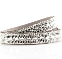 Load image into Gallery viewer, Shimmer and Sass Silver Double Wrap