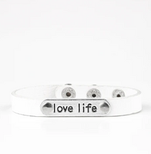 Load image into Gallery viewer, Love Life White Snap Wrap
