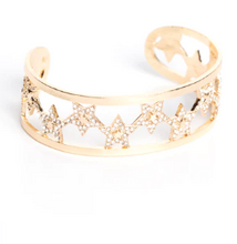 Load image into Gallery viewer, Starry Suffragette Gold Cuff