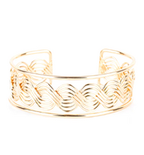 Load image into Gallery viewer, Weave an Impression Gold Cuff