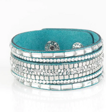 Load image into Gallery viewer, Rebel in Rhinestones  Blue Wrap