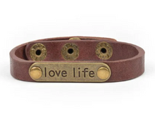 Load image into Gallery viewer, Love Life Brown Snap Bracelet