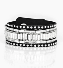 Load image into Gallery viewer, Rhinestone Rocker Black Wrap