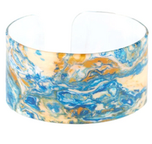 Load image into Gallery viewer, Marbled Mystique blue Acrylic Cuff