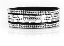 Load image into Gallery viewer, Rhinestone Rock Star Black Wrap
