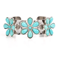 Load image into Gallery viewer, Desert Flower Patch Blue Cuff