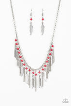 Load image into Gallery viewer, Feathered Ferocity Red Necklace