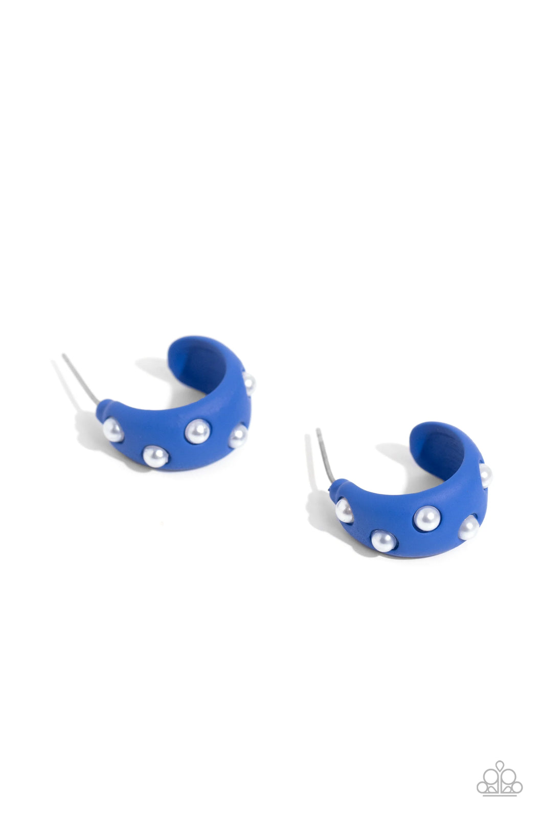 Cover Pearl Blue Hoop Earrings