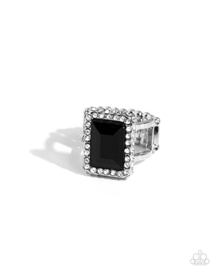 Glamorously Glitzy Black Ring