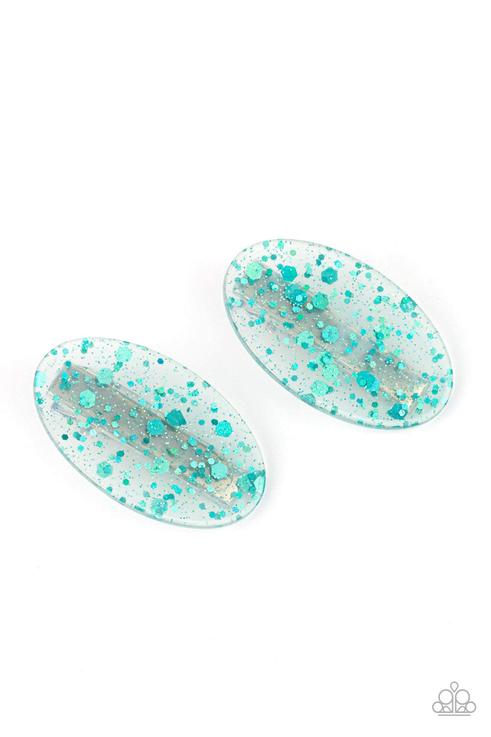 Cake and Confetti Blue Hair Clips