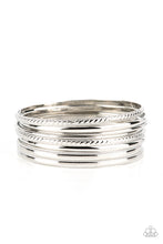 Load image into Gallery viewer, Stackable Shimmer Silver Bangle