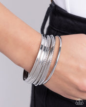 Load image into Gallery viewer, Stackable Shimmer Silver Bangle