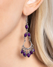 Load image into Gallery viewer, Girly Girl Getup Purple Earrings