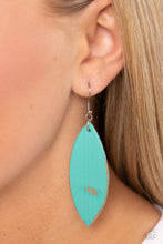 Load image into Gallery viewer, Leather Lounge Blue Leather Earrings