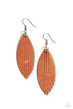 Load image into Gallery viewer, Leather Lounge Brown Leather Earrings