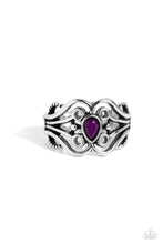 Load image into Gallery viewer, Beautifully BEAD-azzled Purple Skinny Band Ring