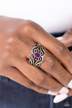 Load image into Gallery viewer, Beautifully BEAD-azzled Purple Skinny Band Ring