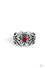 Load image into Gallery viewer, Beautifully BEAD-azzled Red Skinny Band Ring
