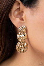 Load image into Gallery viewer, Triple Threat Texture Gold Earrings