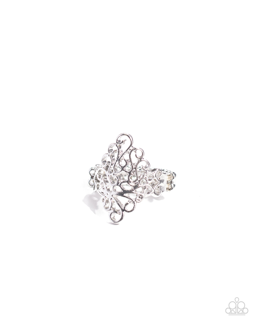 Full-Fledged Filigree Silver Skinny Band Ring
