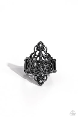 Curled Crown Black Rings