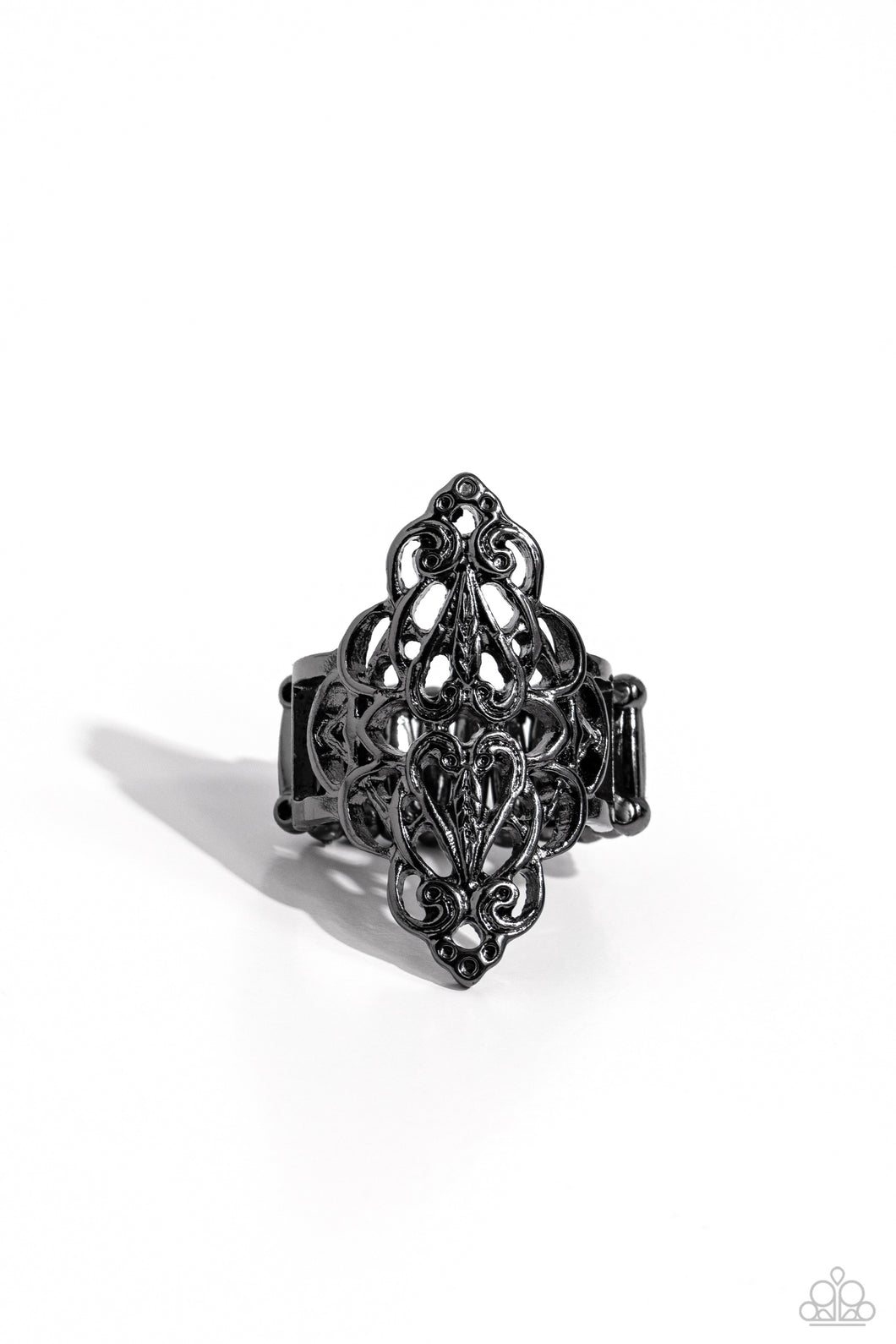 Curled Crown Black Rings