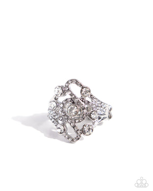 High-Class Honor White Skinny Band Ring