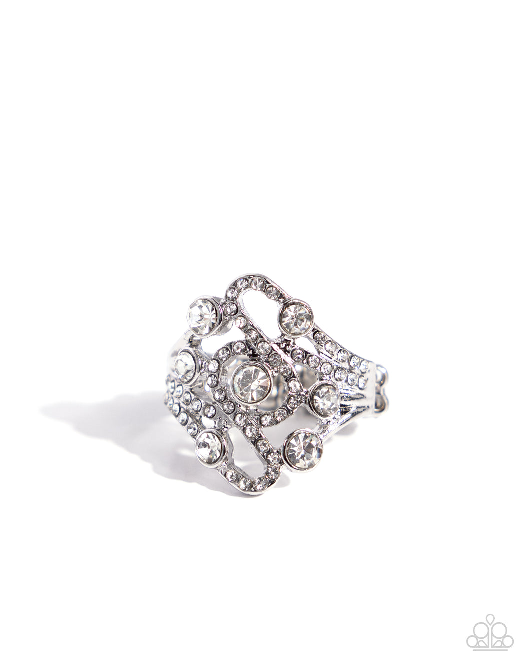 High-Class Honor White Skinny Band Ring